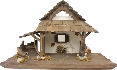 Kerststal 51 X 22 X 30.5 cm voor figuren 10-12 cm Kerststal 51 X 22 X 30.5 cm voor figuren 10-12 cm