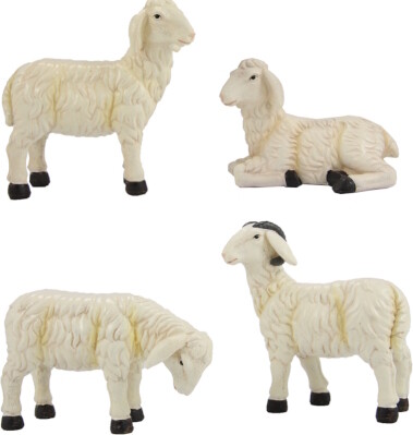 Schapen set van 4 stuks voor 30 - 40 cm figuren