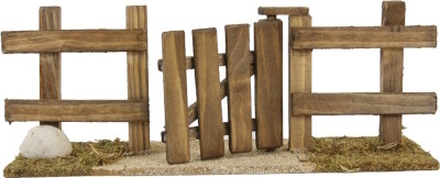 Hek met poort  in hout  20.x7x8 cm