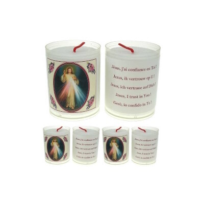 Set van 4 kaarsen BARMHARTIGE CHRISTUS - 5 Talen -