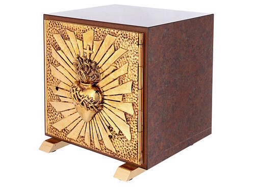 Tabernakel Heilig Hart 26 x 26 x 23 cm, KIES DE UITVOERING: RODE MARMER