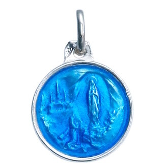 Medaille Lourdes 15 mm ZILVER