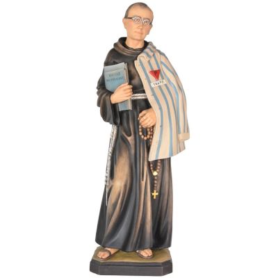 Priester Maximiliaan Kolbe-  HOUTSNIJWERK - KLEUR