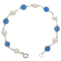 Armband blauwe medailles 19 cm