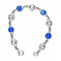 Armband blauwe medailles 15 cm