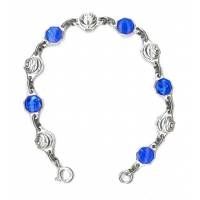 Armband blauwe medailles 15 cm