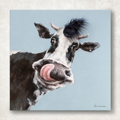 Schilderij - Happy Cow (80 x 80 x 3,5 cm)