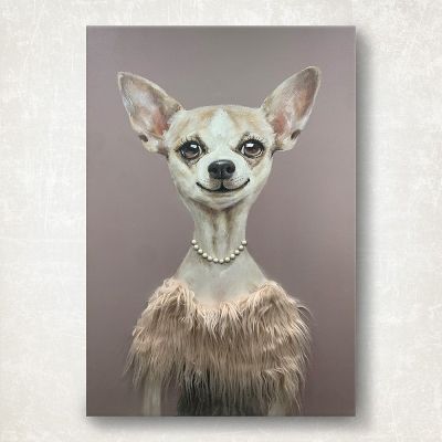 Schilderij - Fancy Dog (60 x 90 x 3,5 cm)