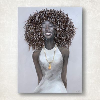 Schilderij - Joyful Woman (76 x 100 x 3,5 cm)