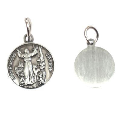 Medaille Franciscus 20 mm zilverkleur