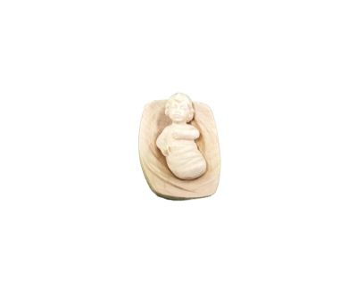 Kindje Jezus los in kribbe  houtsnijwerk -LEONARDO - 12 cm Figuren