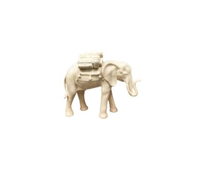 Olifant met bagage houtsnijwerk -LEONARDO - 12 cm Figuren