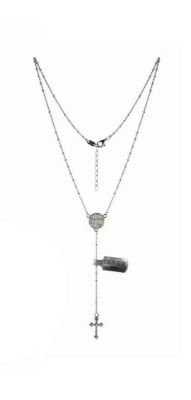 Rozenkrans zilver 2 mm parel 43-47 cm