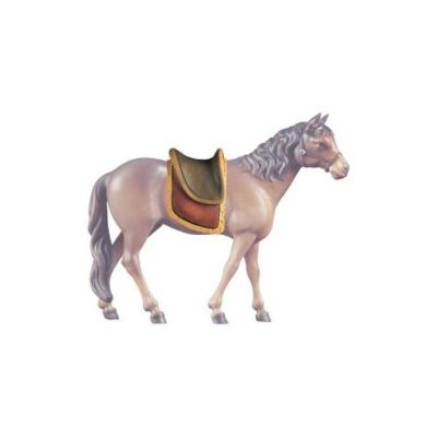 Zadel voor paard in houtsnijwerk voor 15 cm figuren gekleurd