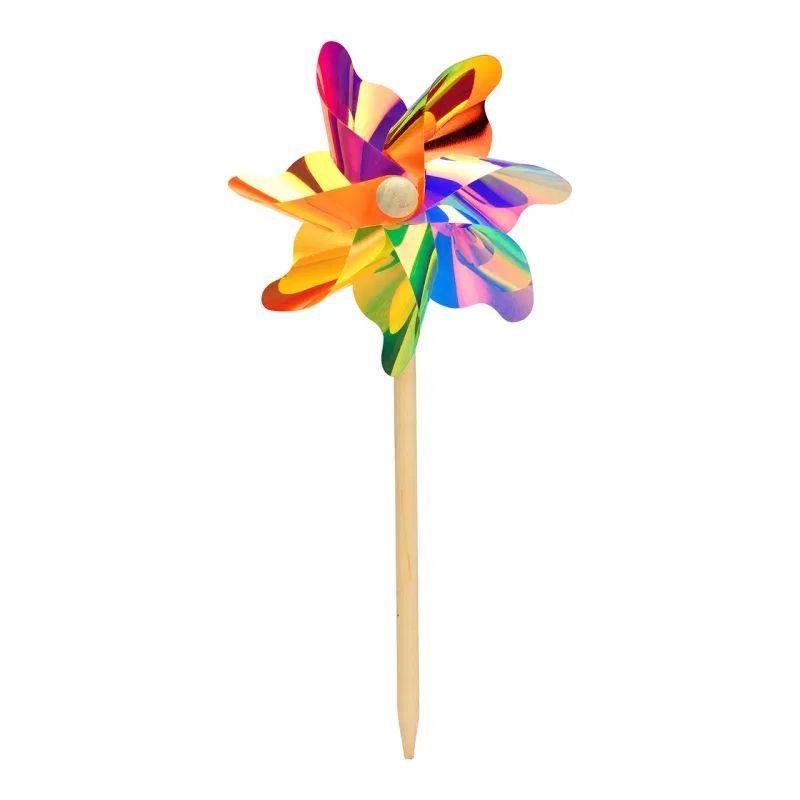 Windmolen Ø 15 cm en stok in hout MULTI-METALIC