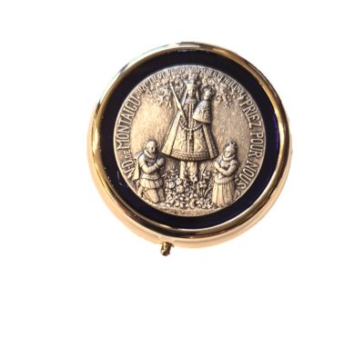 Pillendoos Scherpenheuvel - GOUD - BLAUW - Ø 5 cm