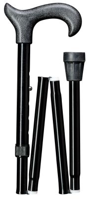 Plooibare wandelstok ZWART 85 cm - 95 cm