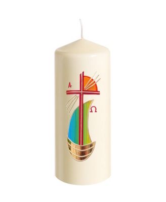 Paaskaars voor thuis  Ø 8 cm x 20  of  25 cm - JAARTAL AANPASBAAR -