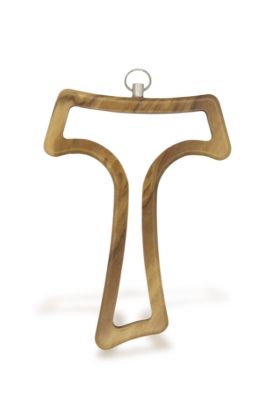 Tau-Kruis 11 cm - OLIJFHOUT -