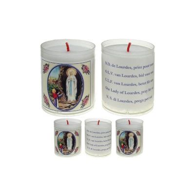 Set van 3 kaarsen LOURDES  - 5 Talen -