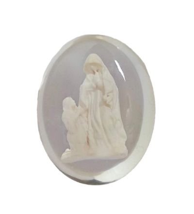 Steen transparant Olv Lourdes 3,8 x 3cm