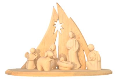 Kerstset 6 figuren 20 cm met stal