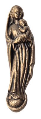 Wandbeeld Madonna met kind 39 cm -BRONS-