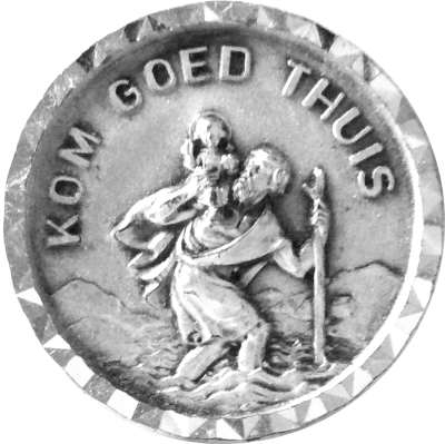 Automagneet Sint Kristof ​Ø 26 mm - kom goed thuis -