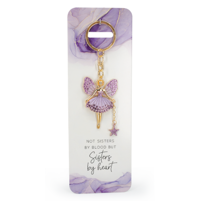 Sprankelende Engelsleutelhanger - Sisters by heart