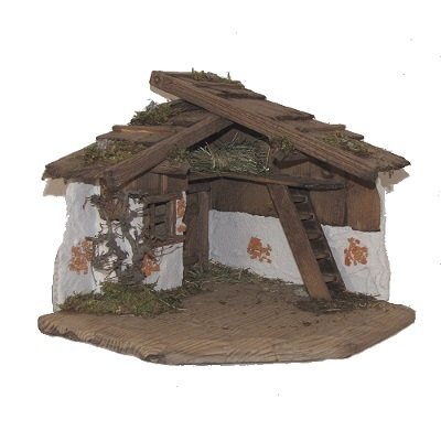 Kerststal SINZING 30x30x28 cm   voor 9-12 cm figuren