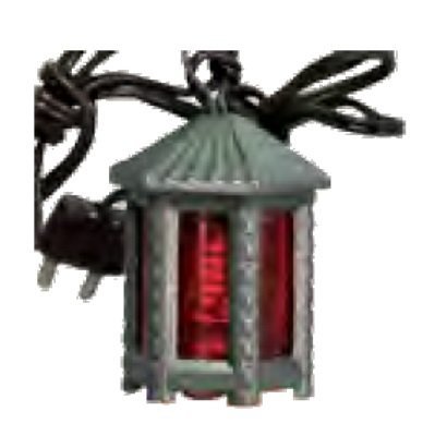 Lantaarn  3 cm METAAL rood glas