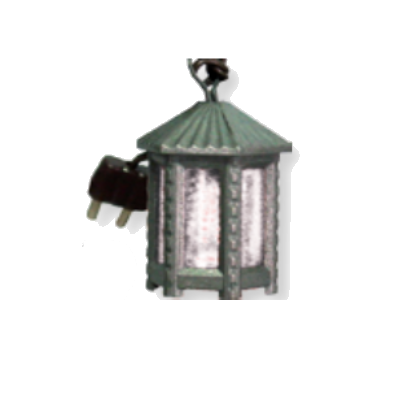 Lantaarn  3 cm METAAL wit glas