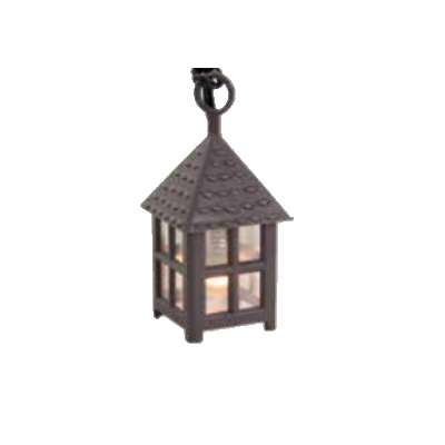 Lantaarn  3 cm zwart PLASTIC, wit glas