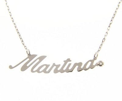 Ketting met naam &quot;cursief&quot; in 925 Zilver