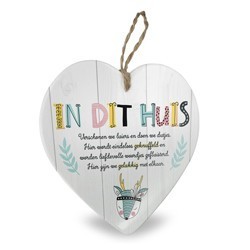 In dit huis - Baby collectie  Hartje in Porselein 15 x 1 x 15 cm