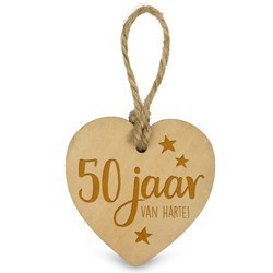 50 jaar - Houten Engeltje met Koordje 15 x 2.5 x 20 cm € 1.99