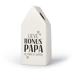 Bonus Papa - Huisvaasje in porselein 6.6 x 6.5 x 15 cm