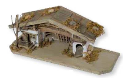 Kerststal 33 x 12.5 x 13 cm  voor 3.5 tot 6 cm figuren