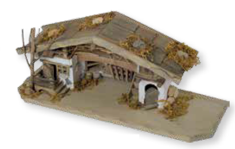 Kerststal 33 x 12.5 x 13 cm  voor 3.5 tot 6 cm figuren