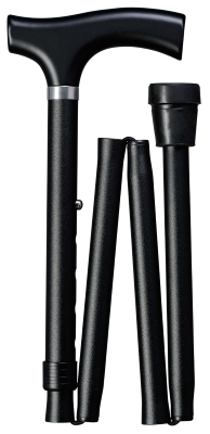 Plooibare wandelstok ZWART 85 cm - 95 cm