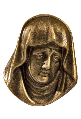Hoofd Lijdende Madonna BRONSKLEUR 12 cm