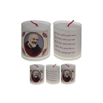 Set van 3 kaarsen PATER PIO - 5 Talen -