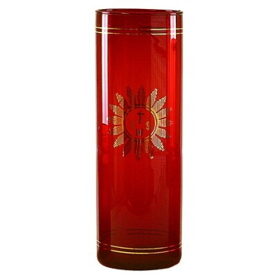 Glas voor kaars 22 cm - Noveenglas - Godslamp -