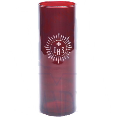 Glas voor kaars 22 cm - Noveenglas - Godslamp