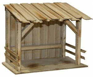 Kerststal HAMMERSEE 22 x 13 x 19 cm voor figuren van  9-11 cm