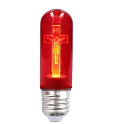 Kruislamp E27 220V LED ROOD 10 cm