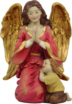 Engel met jongen 15 cm