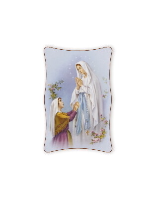 Kadertje 11 x 7 cm OLV Lourdes en Bernadette