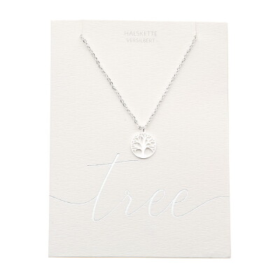Ketting Levensboom 42 - 47 cm verzilverd