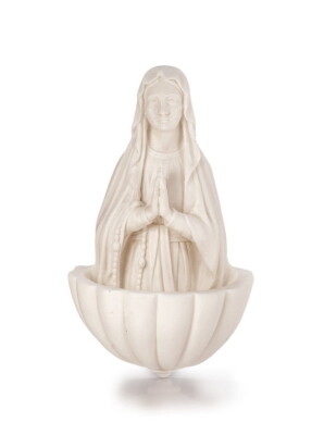 wijwatervatje Lourdes 15 cm marmerstof